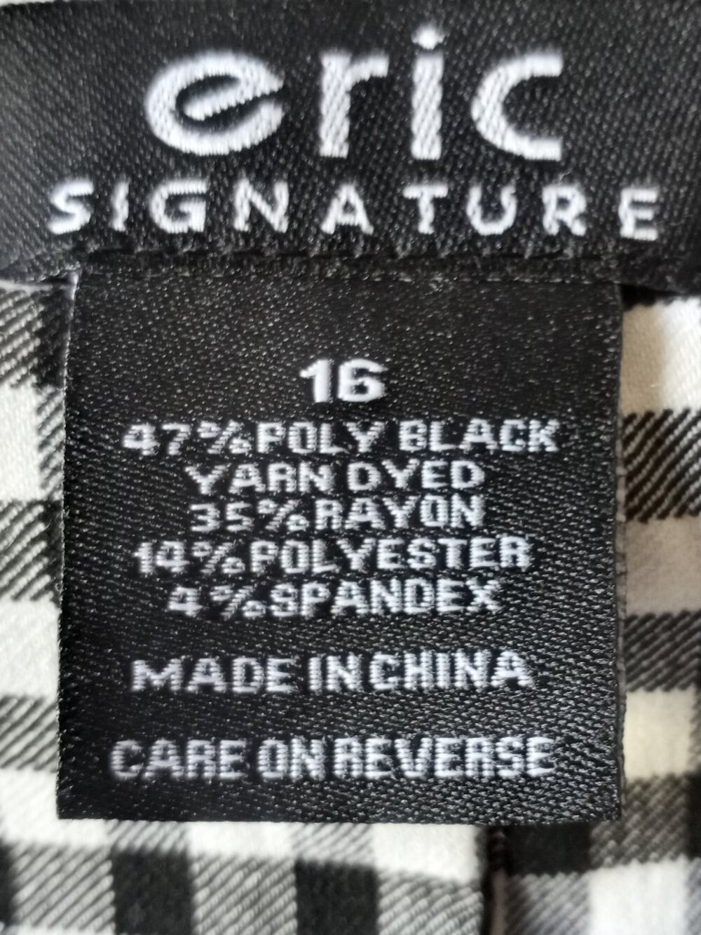 'eric SIGNATURE' Check Pant Size 16 EUC - Picture 4 of 9